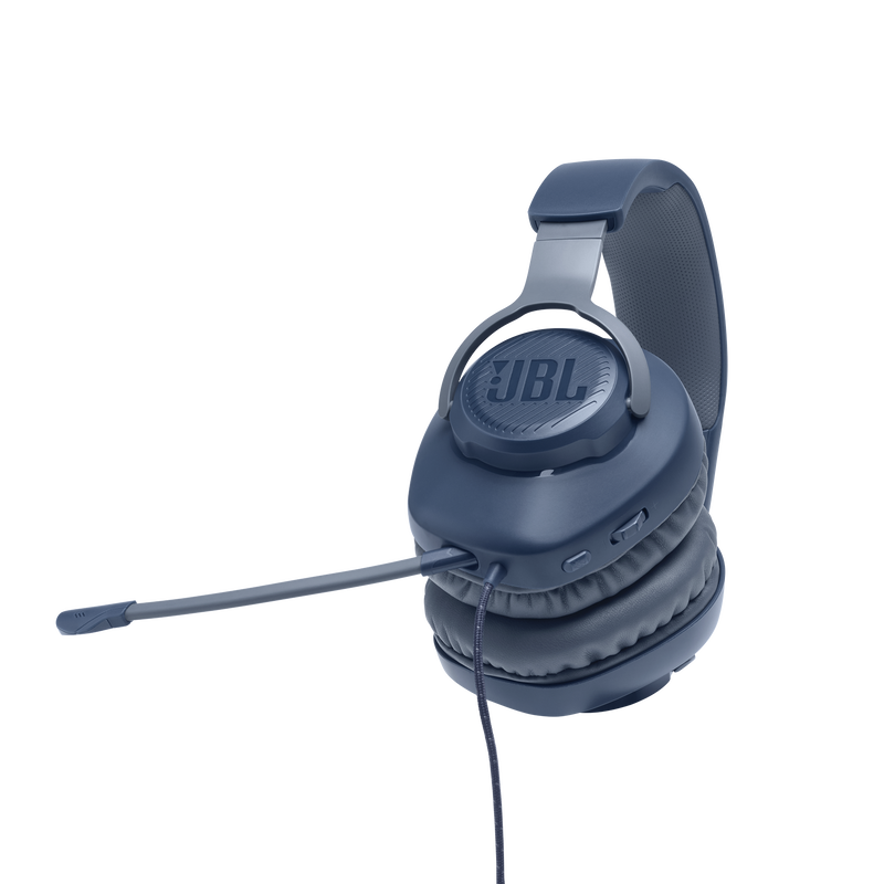 JBL Quantum 100 - Blue - Wired over-ear gaming headset with flip-up mic - Detailshot 4 image number null